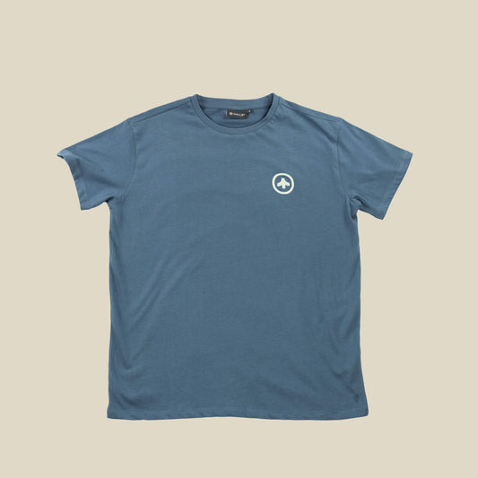 Organic Cotton Logo Tee - Bluestone