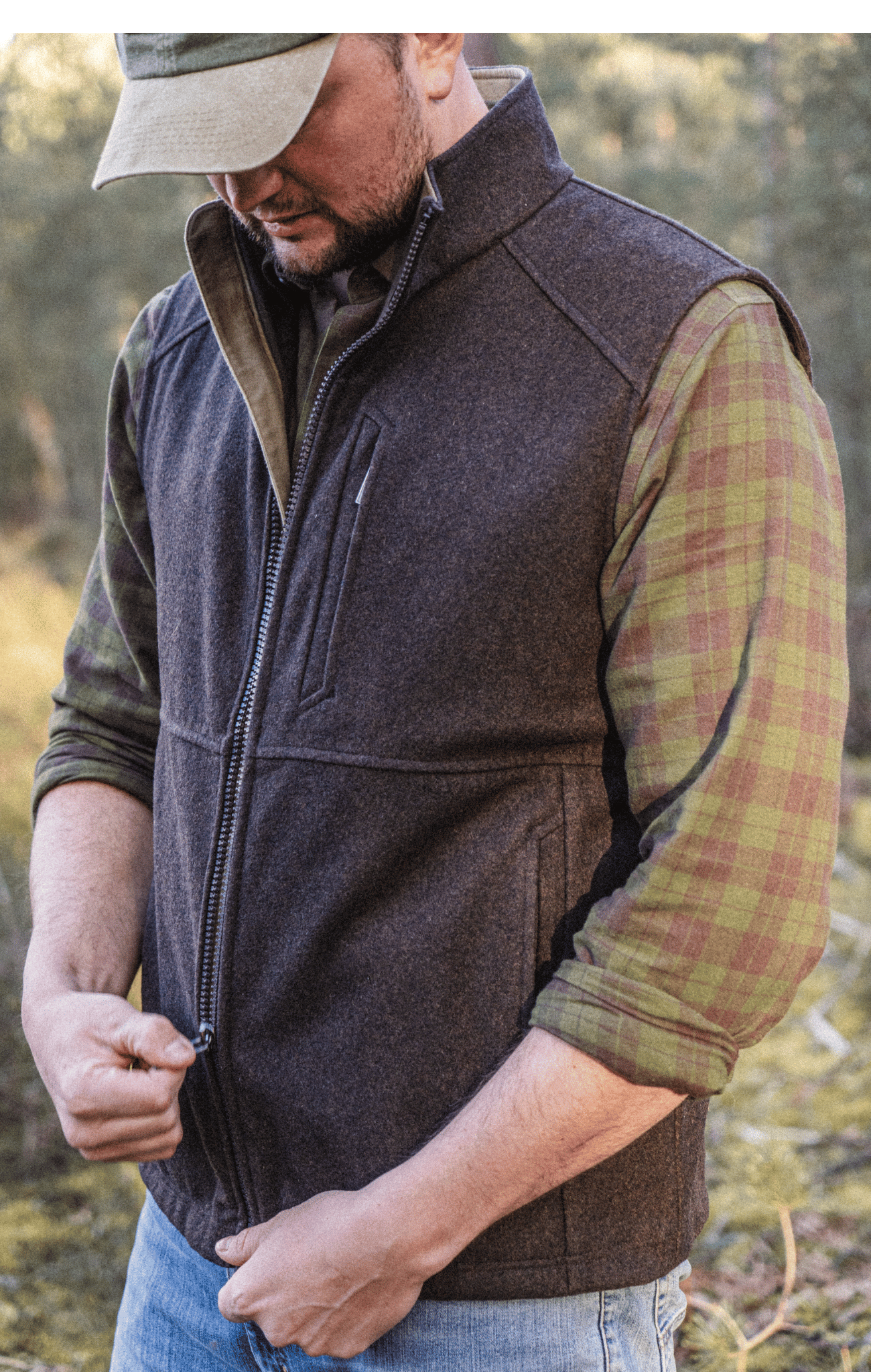 Torr Wool Gilet - Peat