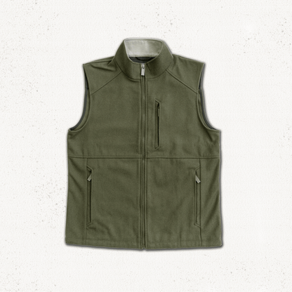 Torr Wool Gilet Heather Green - Flat Lay
